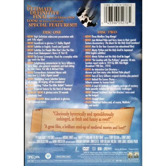 Monty Python and the Holy Grail DVD - Special Edition 3-D Slipcover Silly Funny - Picture 7 of 7
